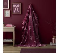 Fusion Snug Bows Berry Throw - Maximalist Blanket - Polyester - 120x150cms