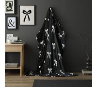 Fusion Snug Bows Monochrome Throw - Maximalist Blanket - Polyester - 120x150cms