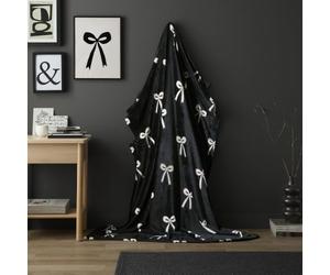 Fusion Snug Bows Monochrome Throw - Maximalist Blanket - Polyester - 120x150cms