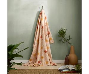 Fusion - Soleil - Fleece Throw - 120 x 150cm in Coral/CamelFusion Soleil Fleece Throw 120 x 150cm Coral/Camel - Soft Lightweight Printed Throw for Sofa or Bed with Modern Sun-Inspired Design