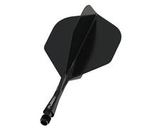 Fusion Solid Black Short Intergrated Dart Flight and Shaft System - 1 set per pack (3 flights and shafts in total)