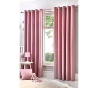Fusion Blush W66 x L72 Eyelet Curtains-100% Cotton Bedroom/Living Room-Pink Door Curtain-Thermal Drapes/Window Treatment-Sorbonne Collection, Fabric, 66" Width x 72" Drop (168 x 183cm)