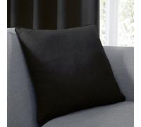 Fusion Sorbonne Luxury Plain Dyed 100% Cotton Black Filled Cushion