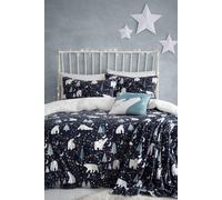 Fusion 'Starry Night' Cosy Fleece Duvet Cover Set in Blue | Size: Single Fusion Blue Single