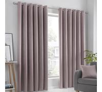 Fusion Strata Dim-out Eyelet Curtains - Blush Pink - 168x229cm