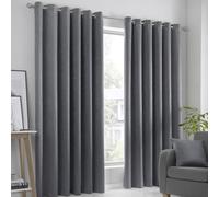 Fusion Strata Dim-out Eyelet Curtains - Charcoal - 168x229cm