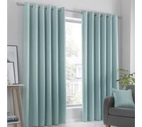 Fusion Strata Dim Out Eyelet Curtains - Duck Egg - 117x137cm