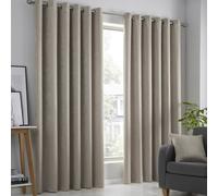 Fusion Strata Dim-out Eyelet Curtains - Natural - 229x229cm