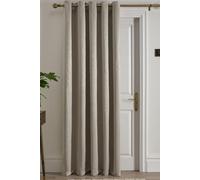 Fusion 'Strata' Dim out woven Eyelet Single Panel Door Curtain in Natural | Size: 168 cm width x 214 cm drop Fusion Natural 168 cm width x 214 cm drop