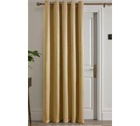 Fusion 'Strata' Dim out woven Eyelet Single Panel Door Curtain in Yellow | Size: 168 cm width x 214 cm drop Fusion Yellow 168 cm width x 214 cm drop