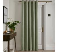 Fusion Strata Dim Out Woven Green Eyelet Single Panel Door Curtain