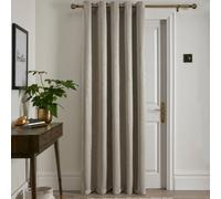 Fusion Strata Dim Out Woven Natural Eyelet Single Panel Door Curtain