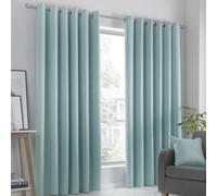 Fusion Strata Duck Egg Blue Triple-Woven Dimout Eyelet Curtains