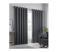 Fusion Strata Textured Dim Out Eyelet Curtains Ochre