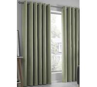 Fusion Strata Thermal Dimout Eyelet Curtains Green