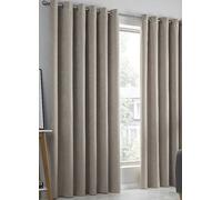 Fusion Strata Thermal Dimout Eyelet Curtains Natural