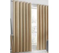 Fusion Strata Thermal Dimout Eyelet Curtains Ochre