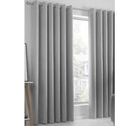 Fusion Strata Thermal Dimout Eyelet Curtains Silver