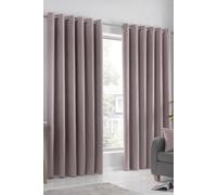 Fusion 'Strata' Triple-Woven Dimout Eyelet Curtains in Rose | Size: 117 cm width x 229 cm drop Fusion Rose 117 cm width x 229 cm drop