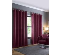 Fusion 'Strata' Triple-Woven Dimout Eyelet Curtains in Wine | Size: 117 cm width x 137 cm drop Fusion Wine 117 cm width x 137 cm drop