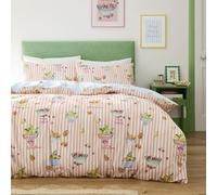 Fusion Summer Fruits Duvet Cover Set Double 200 x 200cm - Easy Care Bedding with Bright Fruit Print Design, Includes 2 Pillowcases