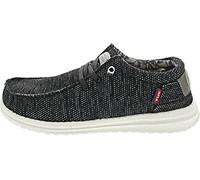 FUSION Superlight - Extra Light Men's Slippers / Moccasin / Boat Shoes in Surfer Look with Cork Insole, Dk Grey Fine Knitt, 10 UK