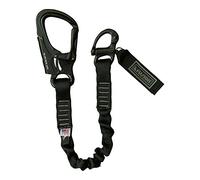Fusion Tactical 2ft 24"x1" Internal Elastic Bungee Military Police Personal Retention Helo Lanyard with Snap Hook Shackle 23kN Black