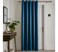 Fusion - Teal Single Curtain W66 x L84 (168 x 214cm) - 1x Panel - Eyelet Curtain in Teal Blue - Thermal Curtain for Bedroom/Living Room - Teal Blue Curtain & Drape - Door Curtain - Strata Collection