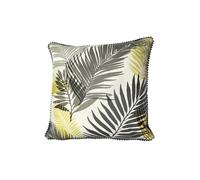 'Tropical' Exotic Palm Leaf Print Filled Cushion 100% Cotton Fusion Mustard 43cm x 43cm
