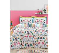 Fusion Tropical Flamingo Reversible Duvet Cover Set Pink