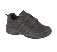 FUSION Twin Touch Fastening Trainer - Black - Black - size UK Childrens Size 8