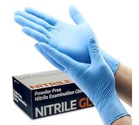 Fusion Vibes Nitrile Disposable Gloves Powder & Latex Free, Non-Sterile Exam Gloves, Surgical Blue Cleaning Service Food Safe Glove (X-Large, 200, count)