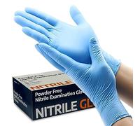 Fusion Vibes Nitrile Disposable Gloves Powder & Latex Free, Non-Sterile Exam Gloves, Surgical Blue Cleaning Service Food Safe Glove (Large), 1.0 count, Pack of 100