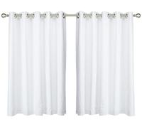 'Sorbonne' 100% Cotton Light Filtering Plain Dyed Eyelet Curtains Fusion White 168cm width x 137cm drop