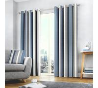 Fusion Whitworth Eyelet Curtains - Blue - 117x137cm