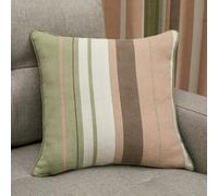 Fusion Whitworth Stripe Green Modern Striped 100% Cotton Filled Cushion