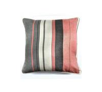 Fusion 'Whitworth Stripe' Modern Striped Filled Cushion 100% Cotton in Rose | Size: 43 cm x 43 cm Fusion Rose 43 cm x 43 cm