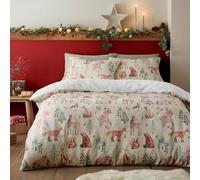 Fusion Christmas Woodland Animals Duvet Set in Multicolor, Size Single | Charlies