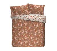 Fusion Woodland Dreams Duvet Cover Set, 52% Recycled Polyester 48% Cotton, Single 140x200cm, Natural, Floral Pattern, Reversible, with Pillowcase