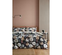 Fusion 'Yasmin' Abstract Floral Easycare Duvet Cover Set in Black | Size: Double Fusion Black Double