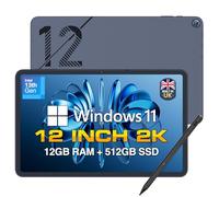 Fusion5 2026 Version 12" 2K Display Windows 11 Tablet PC with Stylus Pen - Built in the UK - 12GB DDR5 RAM 512GB SSD, 13th Gen CPU, 12 inch Windows Tablet Computer, Built-in Fan, Fast Charging