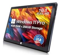 Fusion5 Built in UK 10.1” Windows 11 Professional Full HD Tablet PC - 8GB RAM 256GB SSD, Ultra Slim, Intel Quad-Core, 10 Inch Windows Tablet, USB, HDMI - 2 Year Full Warranty with Accidental Damage