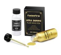FusionFirm Liquid Gold Leaf Paint Kit 30ml - Alcohol Based Ultra Bright Gold Liquid Gilding, Suitable For DIY, Artistic Painting, Furniture, Craftwork, Etc. Transparent Gloss Varnish, Quick Drying