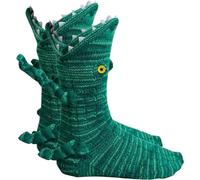 fuska Novelty Animal Socks Cute Knit Crocodile Socks Funny Alligator Socks Winter Warm Thick Unisex Men Women