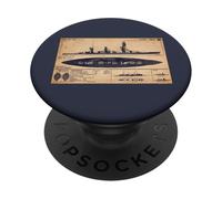 Fuso Japanese WW2 Battleship BB 5 Identification Diagram PopSockets Adhesive PopGrip