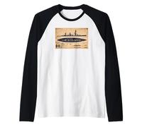 Fuso Japanese WW2 Battleship BB 5 Identification Diagram Raglan Baseball Tee