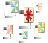 FUSOTO 6PCS Rectangle Cookie Cutter Set, Large Geometric Stainless Steel Baking Supplies for Homemade Cookies, Rectangle Plaque Cookie Cutters Shape Biscuit Mold, 6 Sizes (1.5, 2, 2.5, 3, 3.5, 4 Inch)
