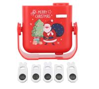 Fussbudget Kids Christmas Theme Projector, Multiple Patterns Decoration Christmas LED Ambient Light Projector with 5pcs Slides for Snowflakes, Snowman