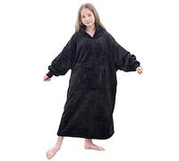FUSSEDA Oversized Wearable Blanket Sweatshirt,Super Thick Warm Fleece Sherpa Cozy Blanket Hoodie with Pockets&Sleeves for Adult Kids