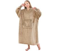 FUSSEDA Oversized Wearable Blanket Sweatshirt,Super Thick Warm Fleece Sherpa Cozy Blanket Hoodie with Pockets&Sleeves for Adult Kids